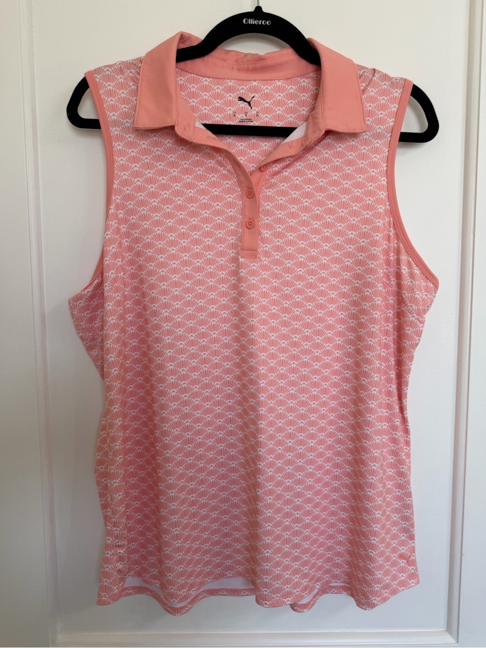 Puma Women’s Coral Pink Sleeveless Polo Tank